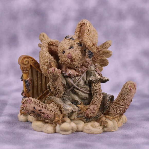 Boyds‎ Bears Celeste Angel Rabbit Figurine #2230 1993 Harp Wings Stars Vintage - Picture 1 of 9